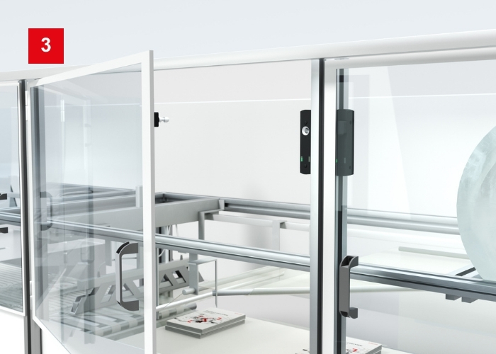 Sicherheitsschalter mit Zuhaltung L250 mit Technopolymer-Gehäuse für Schutztüren in Lebensmittelprozessen